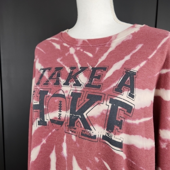 Nwt Kickoff Shop Women’s Tie Dye Sweatshirt Rusty Red Snap Buttons Sz XL - Picture 3 of 9